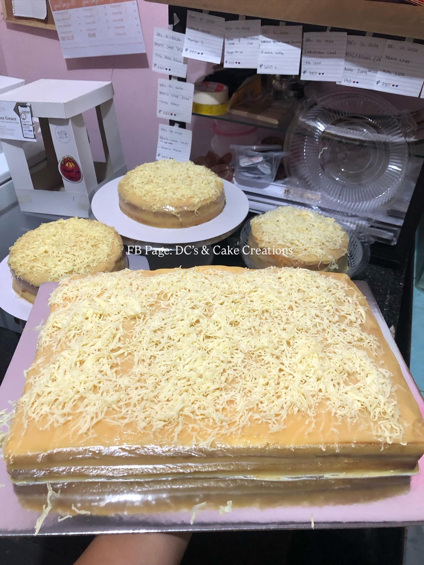 Freshly baked yema cake